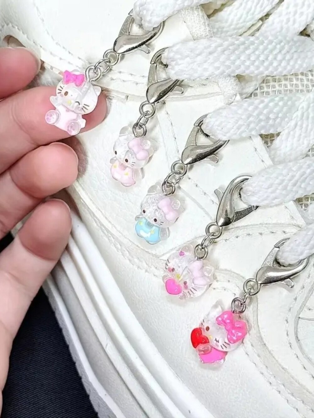 Cute Pink Kitty Sneakers Shoe Lace Charms 5!
